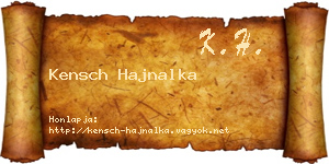 Kensch Hajnalka névjegykártya